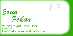 erno pekar business card